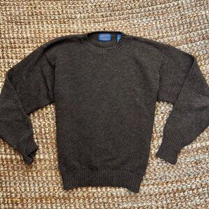 Pendleton Shetland Brown 100% Wool Crew Neck Sweater (Large) Brown